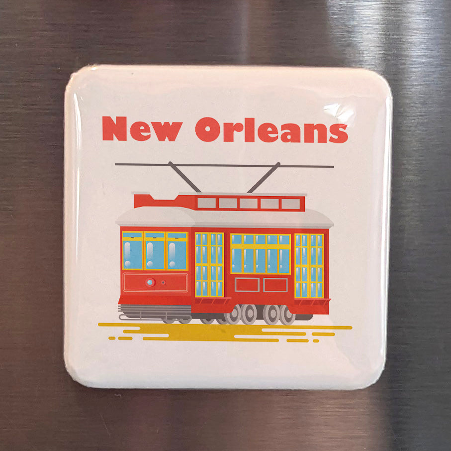 Imán de Nueva Orleans, Luisiana | Tranvía de St. Charles | 2x2 | Hecho en Canadá