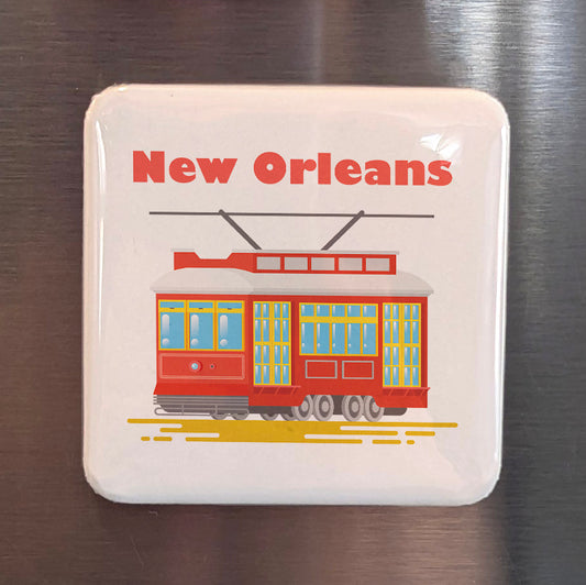 New Orleans Louisiana Magnet | St. Charles Streetcar | 2x2 | Made in Canada - PhiloPerse