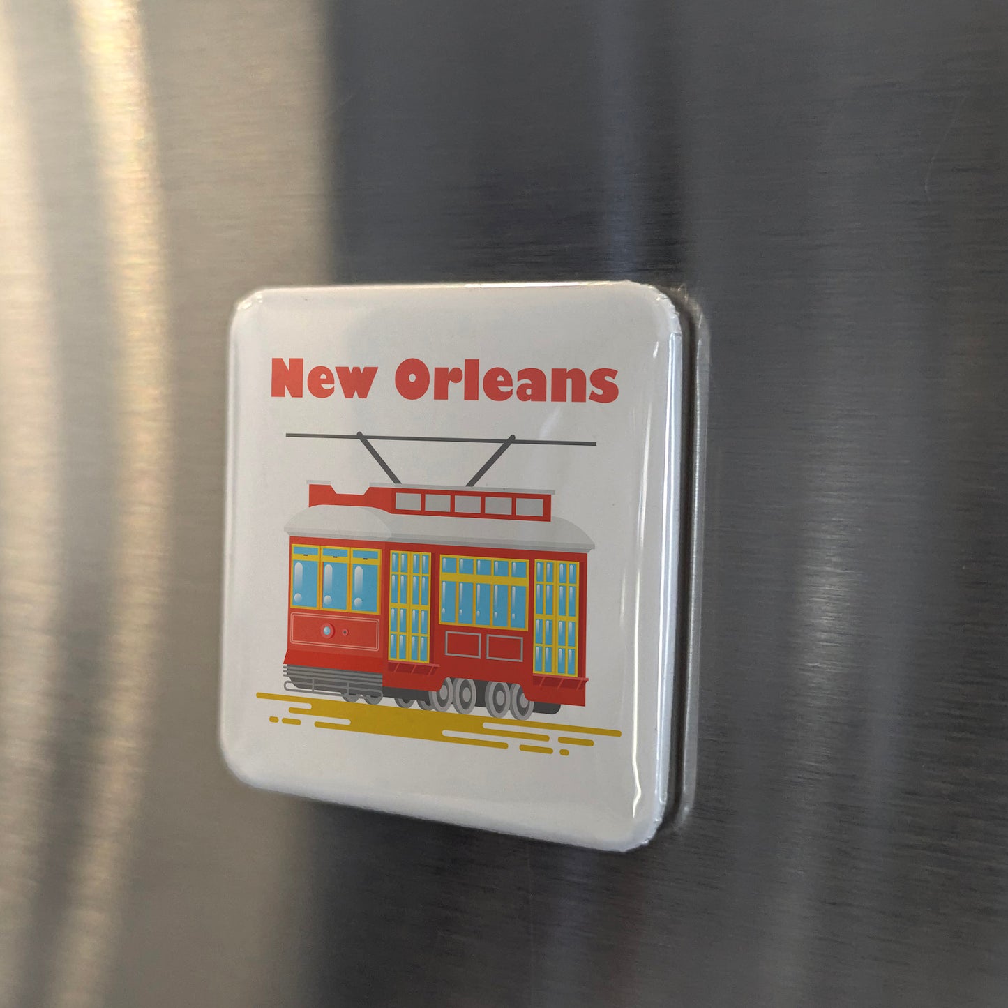 Imán de Nueva Orleans, Luisiana | Tranvía de St. Charles | 2x2 | Hecho en Canadá