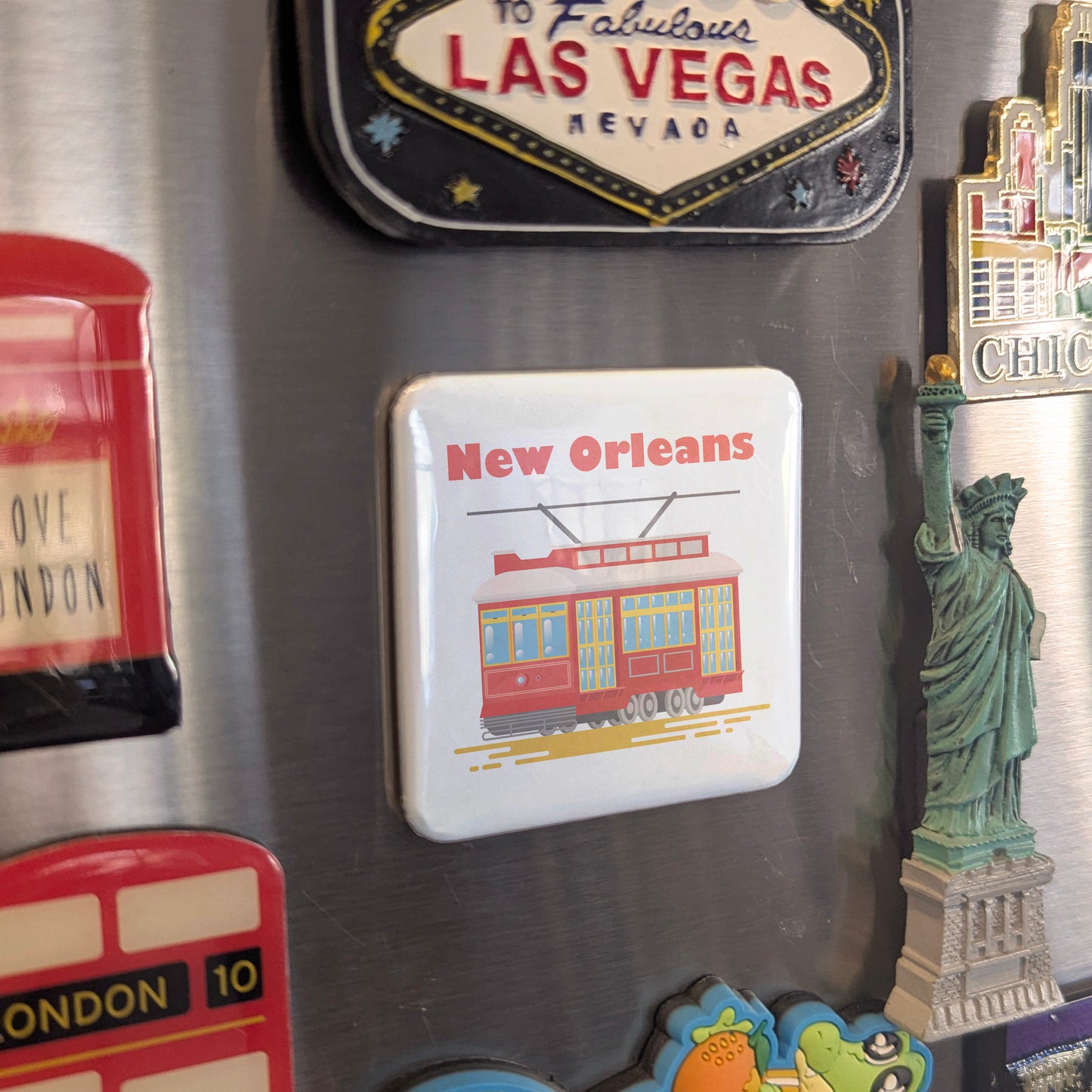 Imán de Nueva Orleans, Luisiana | Tranvía de St. Charles | 2x2 | Hecho en Canadá