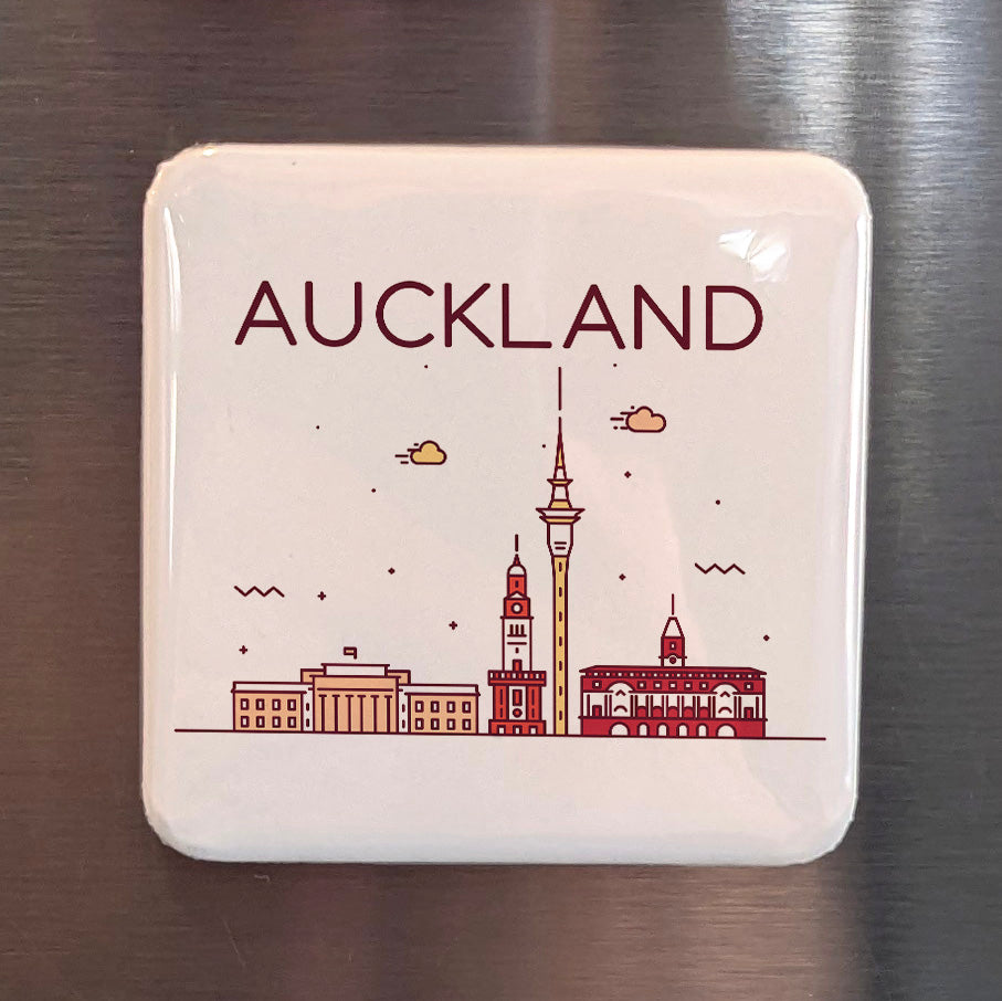 Auckland New Zealand Asia Magnet | City of Sails on the Waitemata Harbour | 2x2 | Made in Canada