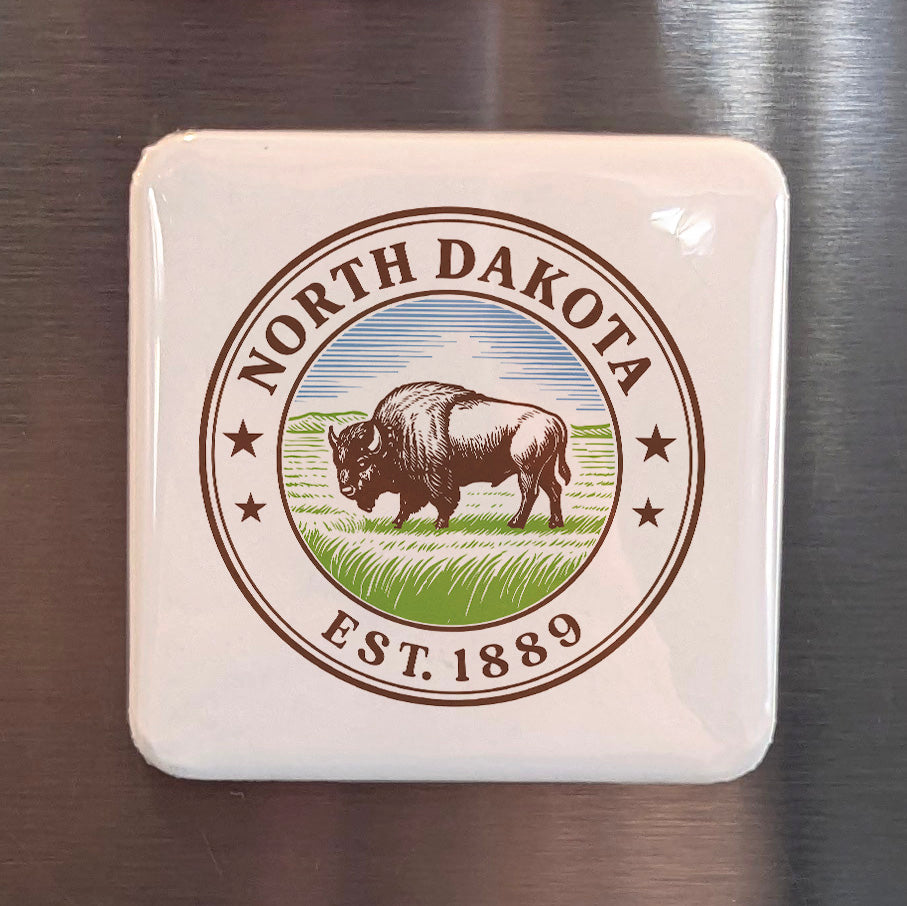 North Dakota Magnet | The Peace Garden State | 2×2 | Made in Canada - PhiloPerse