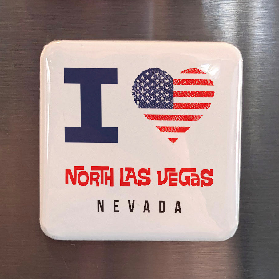 North Las Vegas Nevada Magnet | Silver State City | 2×2 | Made in Canada - PhiloPerse