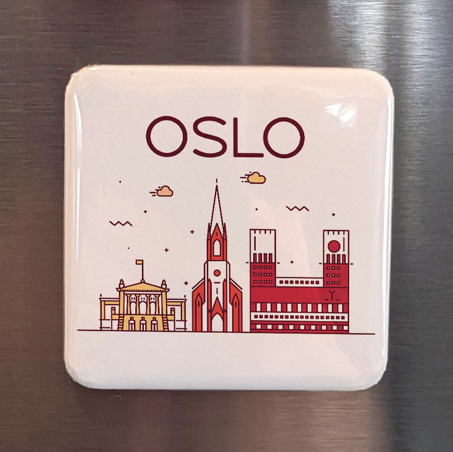 Oslo Norway Magnet | Viking Capital at the Head of the Oslofjord | 2x2 | Made in Canada