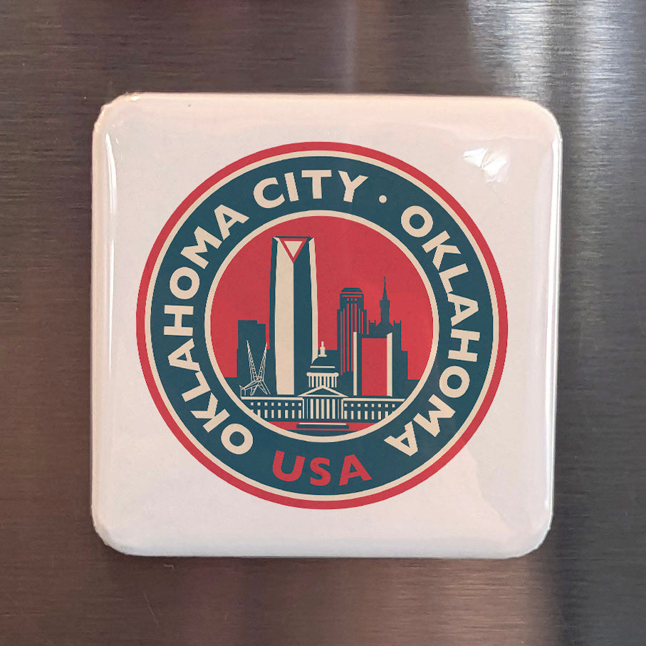 Oklahoma City Oklahoma Magnet | Sooner City | 2×2 | Made in Canada - PhiloPerse