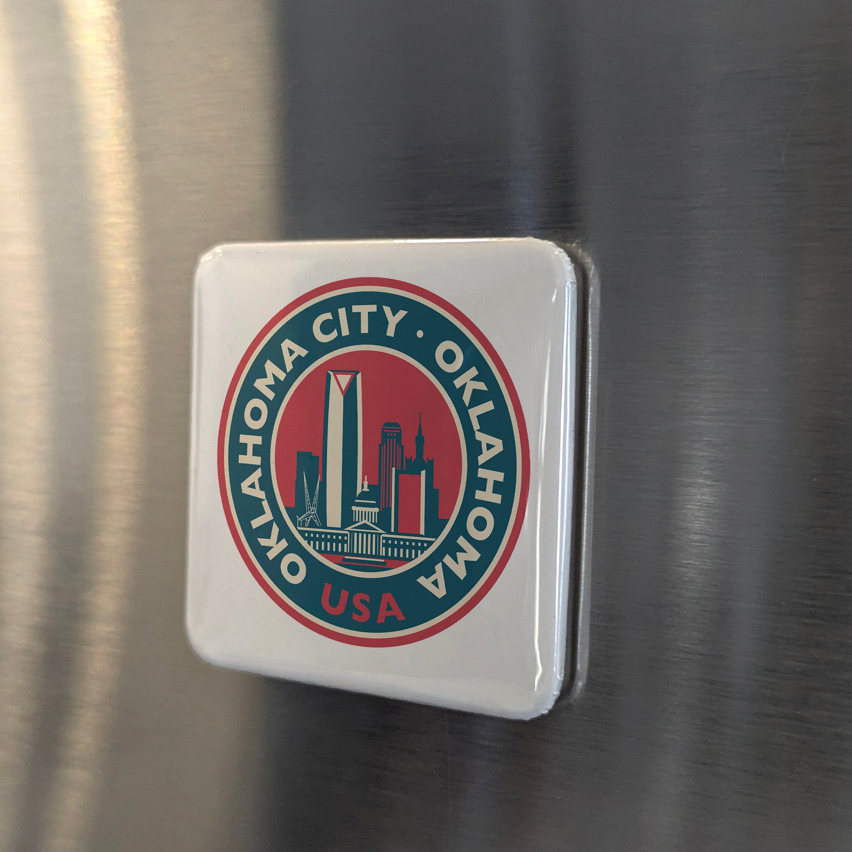 Oklahoma City Oklahoma Magnet | Sooner City | 2×2 | Made in Canada - PhiloPerse