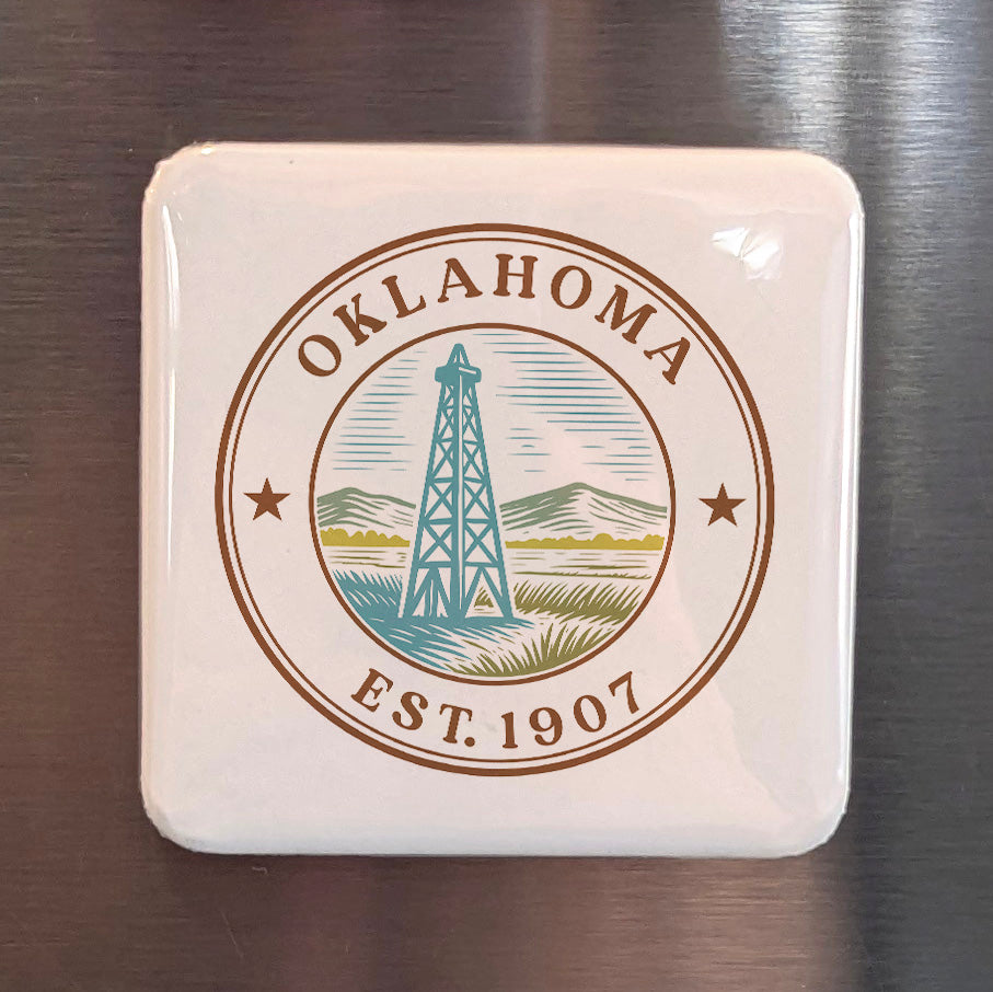 Oklahoma Magnet | The Sooner State | 2×2 | Made in Canada - PhiloPerse