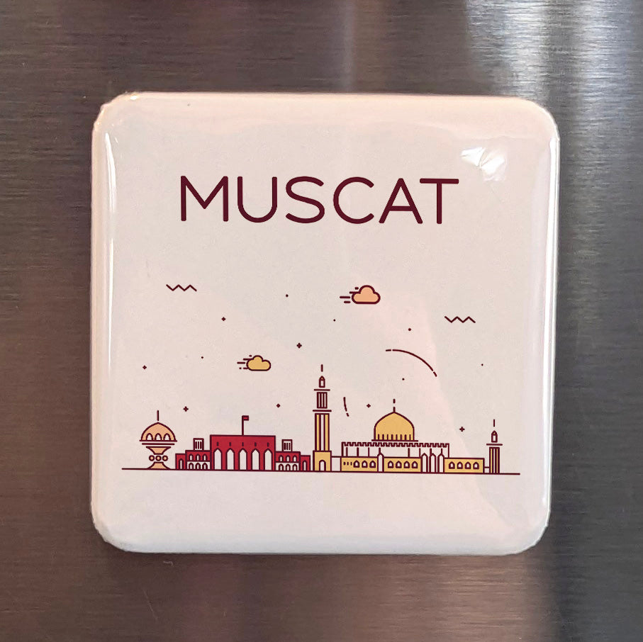 Muscat Oman Asia Magnet | Pearl of Arabia on the Gulf of Oman | 2x2 | Made in Canada
