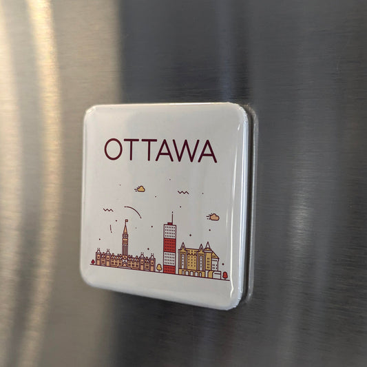 Ottawa Ontario Magnet | Peace Tower Skyline of the Capital | 2x2 | Made in Canada - PhiloPerse