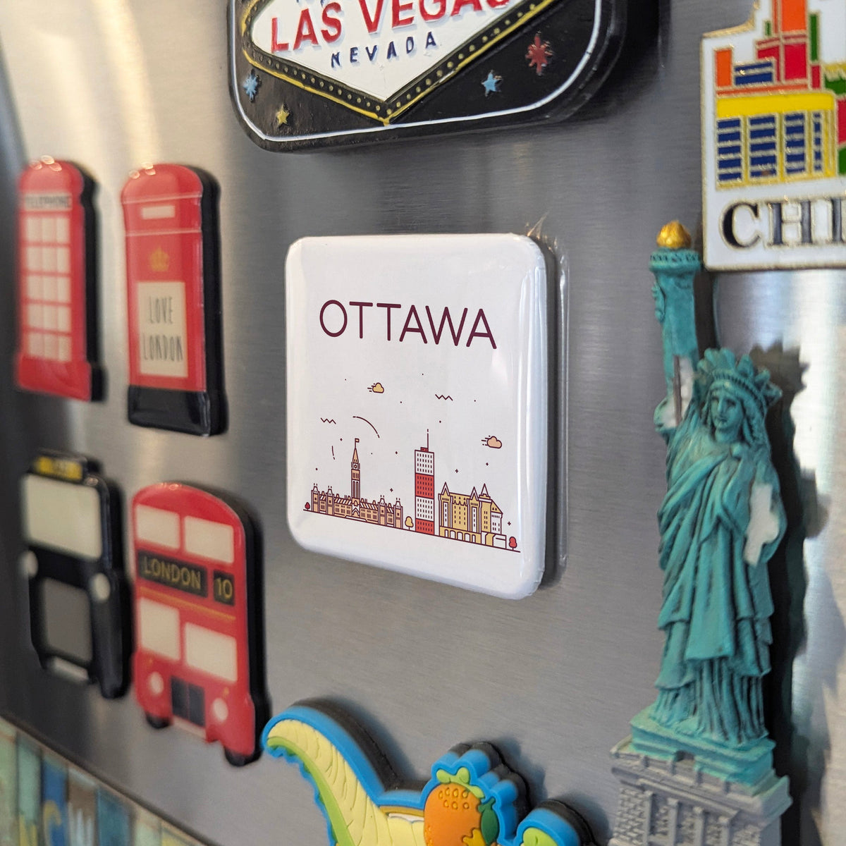 Ottawa Ontario Magnet | Peace Tower Skyline of the Capital | 2x2 | Made in Canada - PhiloPerse