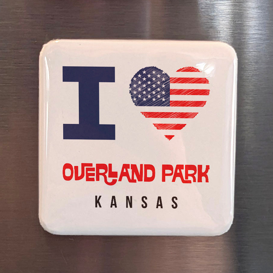 Overland Park Kansas Magnet | Sunflower State City | 2×2 | Made in Canada - PhiloPerse