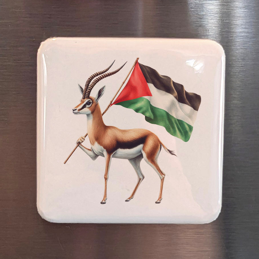 Palestine Asia Magnet | Mountain Gazelle Spirit of the Palestinian Highlands | 2x2 | Made in Canada