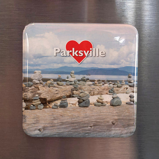 Parksville British Columbia Magnet | Sandcastle City of the Island | 2x2 | Made in Canada - PhiloPerse