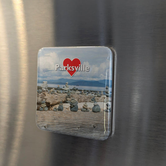 Parksville British Columbia Magnet | Sandcastle City of the Island | 2x2 | Made in Canada - PhiloPerse