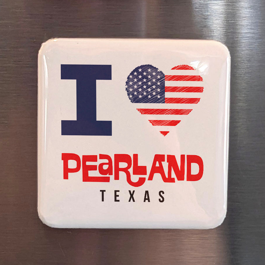 Pearland Texas Magnet | Pearl of the South | 2×2 | Made in Canada - PhiloPerse