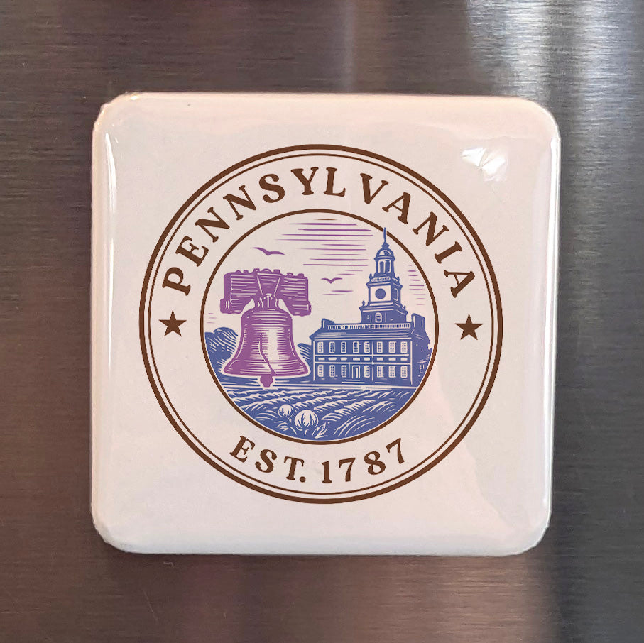 Pennsylvania Magnet | The Keystone State | 2×2 | Made in Canada - PhiloPerse