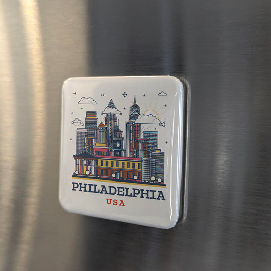 Philadelphia Pennsylvania Magnet | Philly Skyline | 2×2 | Made in Canada - PhiloPerse
