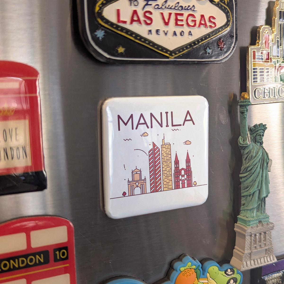 Manila Philippines Asia Magnet | Pearl of the Orient Seas on Manila Bay | 2x2 | Made in Canada