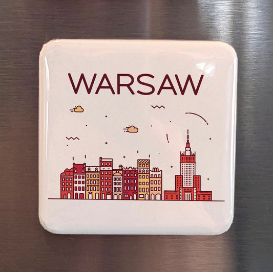 Warsaw Poland Magnet | Phoenix Capital Reborn from the Ashes of the Vistula | 2x2 | Made in Canada