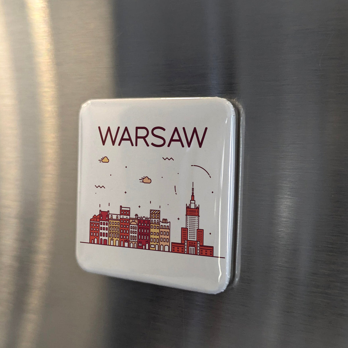 Warsaw Poland Magnet | Phoenix Capital Reborn from the Ashes of the Vistula | 2x2 | Made in Canada