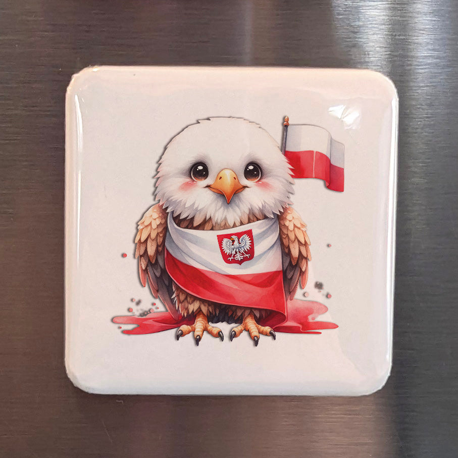 Poland Magnet | White Eagle of the Piast Dynasty and Spirit of Polish Nationhood | 2x2 | Made in Canada