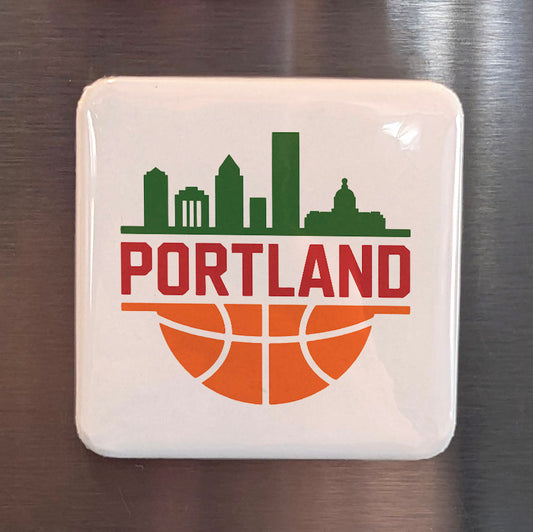 Portland Oregon Magnet | Rose City Hoops | 2×2 | Made in Canada - PhiloPerse