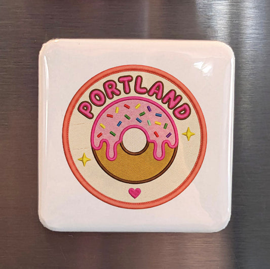 Portland Oregon Magnet | Voodoo Donut City | 2×2 | Made in Canada - PhiloPerse