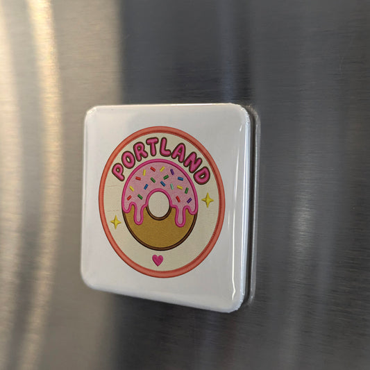 Portland Oregon Magnet | Voodoo Donut City | 2×2 | Made in Canada - PhiloPerse