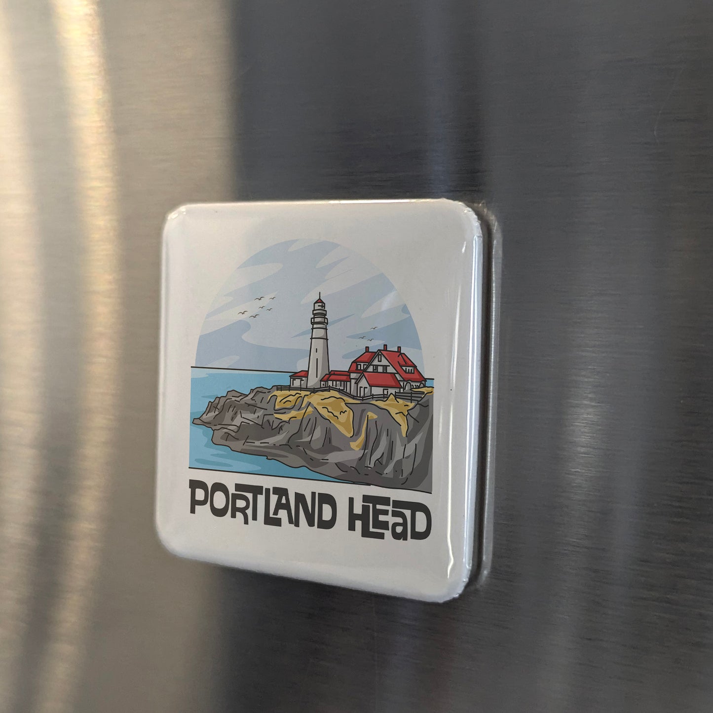Imán Faro Portland Head Maine | Faro de Nueva Inglaterra | 2×2 | Hecho en Canadá