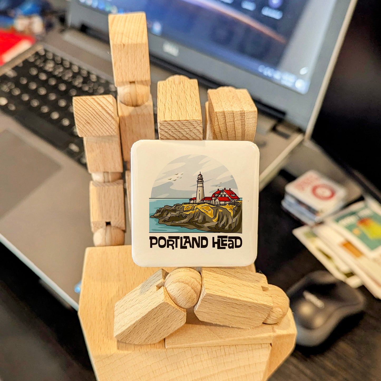 Imán Faro Portland Head Maine | Faro de Nueva Inglaterra | 2×2 | Hecho en Canadá