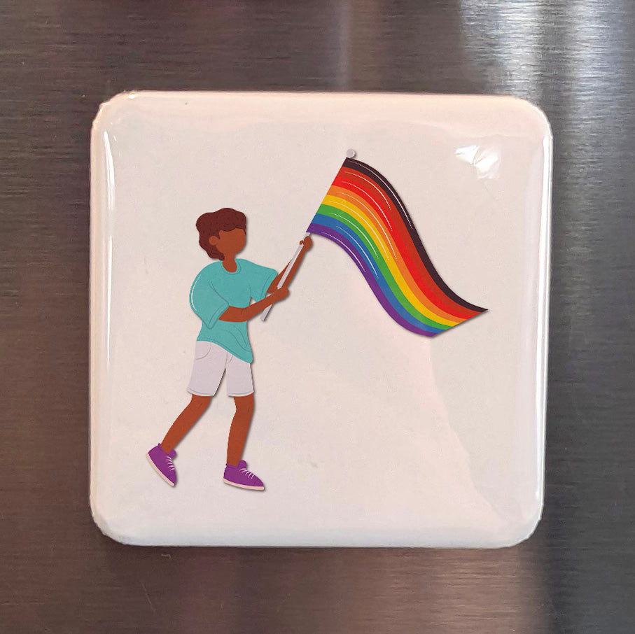 Pride Flag Magnet | Rainbow Flag Symbol of LGBTQ2S+ Love and Visibility | 2x2 | Made in Canada