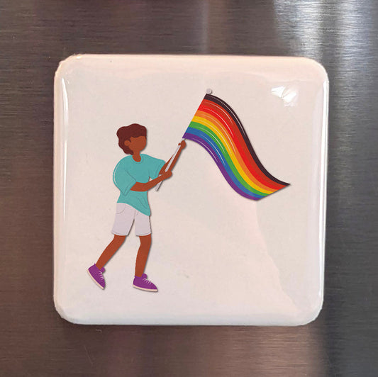 Pride Flag Magnet | Rainbow Flag Symbol of LGBTQ2S+ Love and Visibility | 2x2 | Made in Canada - PhiloPerse