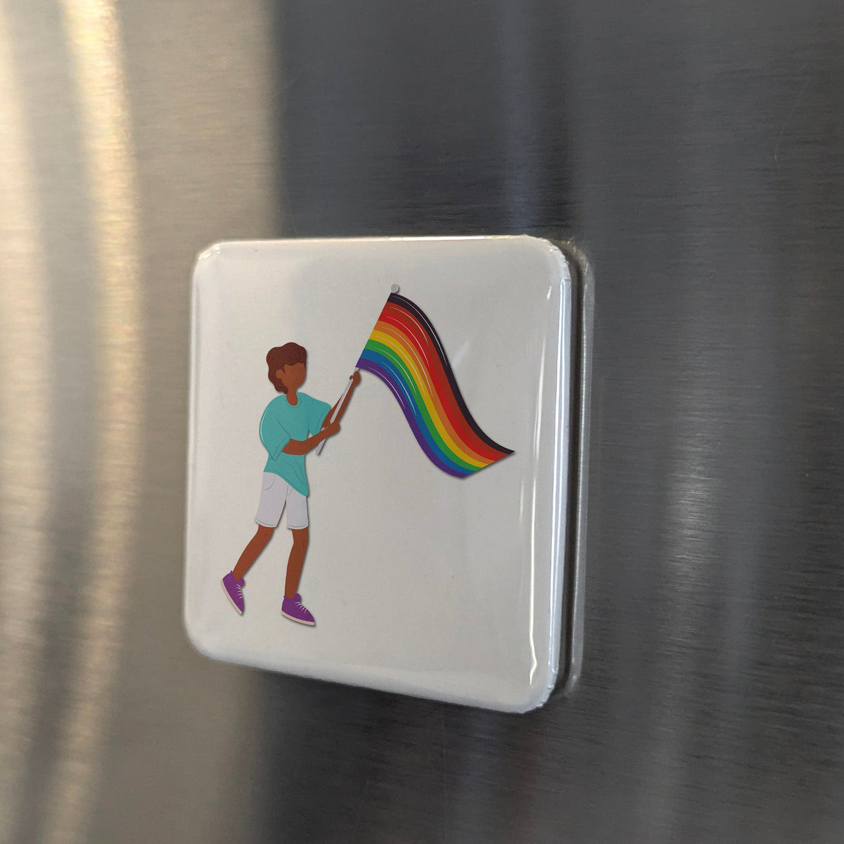 Pride Flag Magnet | Rainbow Flag Symbol of LGBTQ2S+ Love and Visibility | 2x2 | Made in Canada