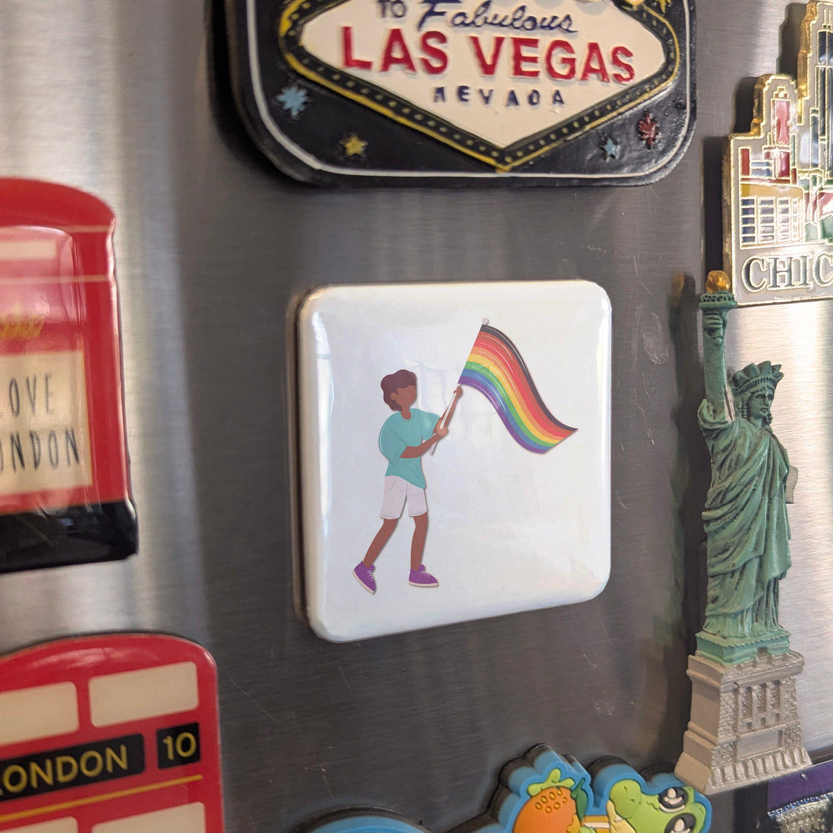 Pride Flag Magnet | Rainbow Flag Symbol of LGBTQ2S+ Love and Visibility | 2x2 | Made in Canada