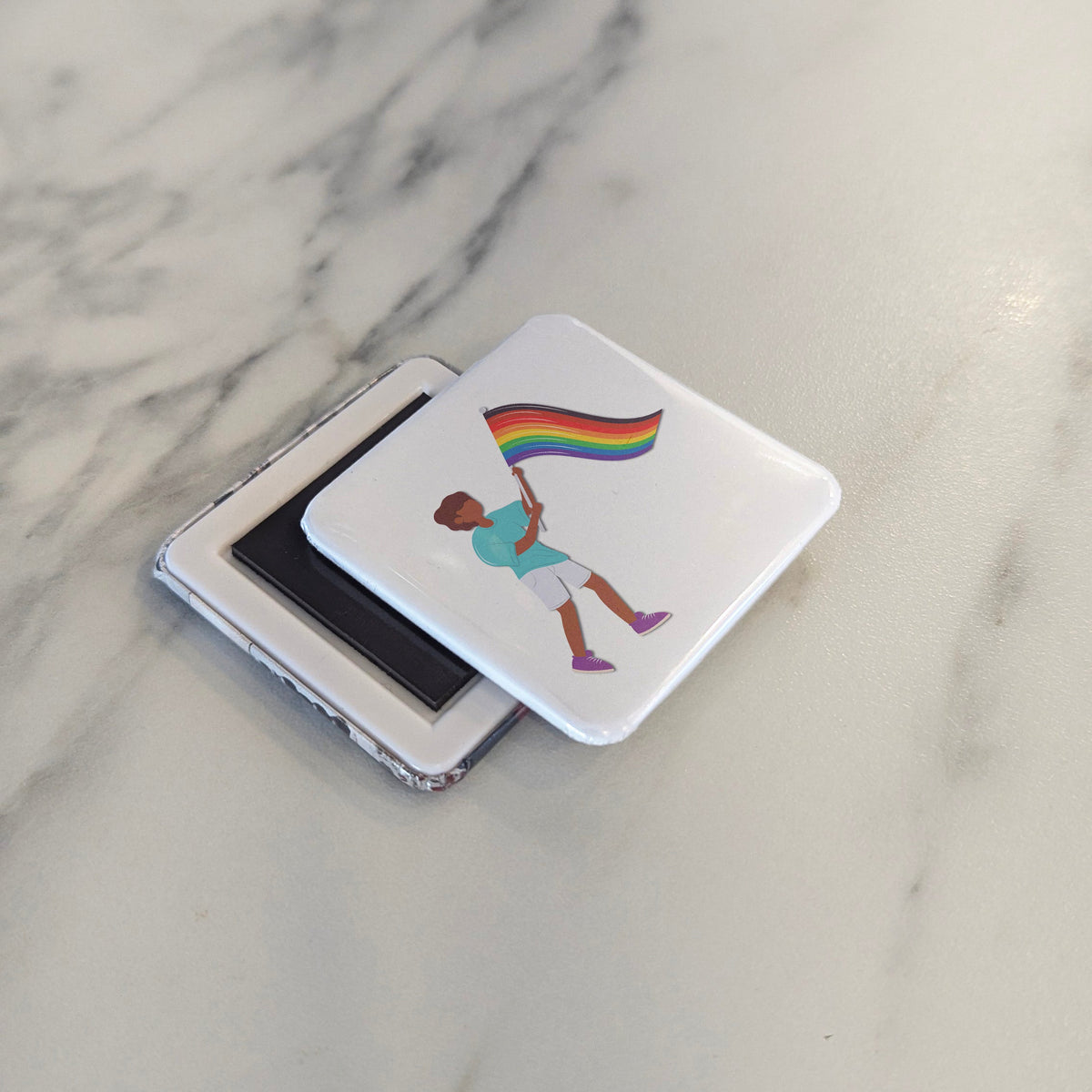 Pride Flag Magnet | Rainbow Flag Symbol of LGBTQ2S+ Love and Visibility | 2x2 | Made in Canada