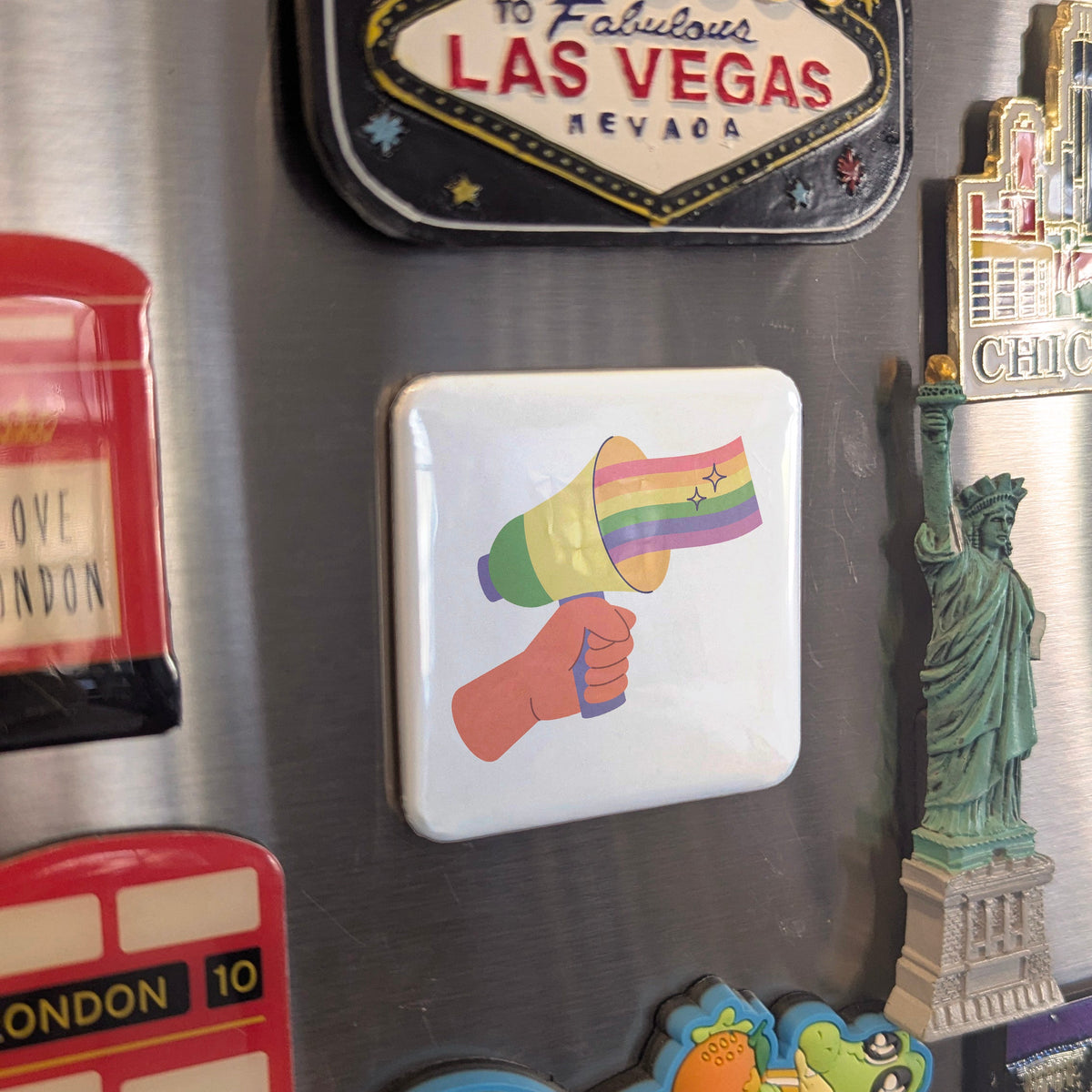 Pride Speaker Magnet | Amplifying LGBTQ2S+ Voices of the Rainbow Community | 2x2 | Made in Canada