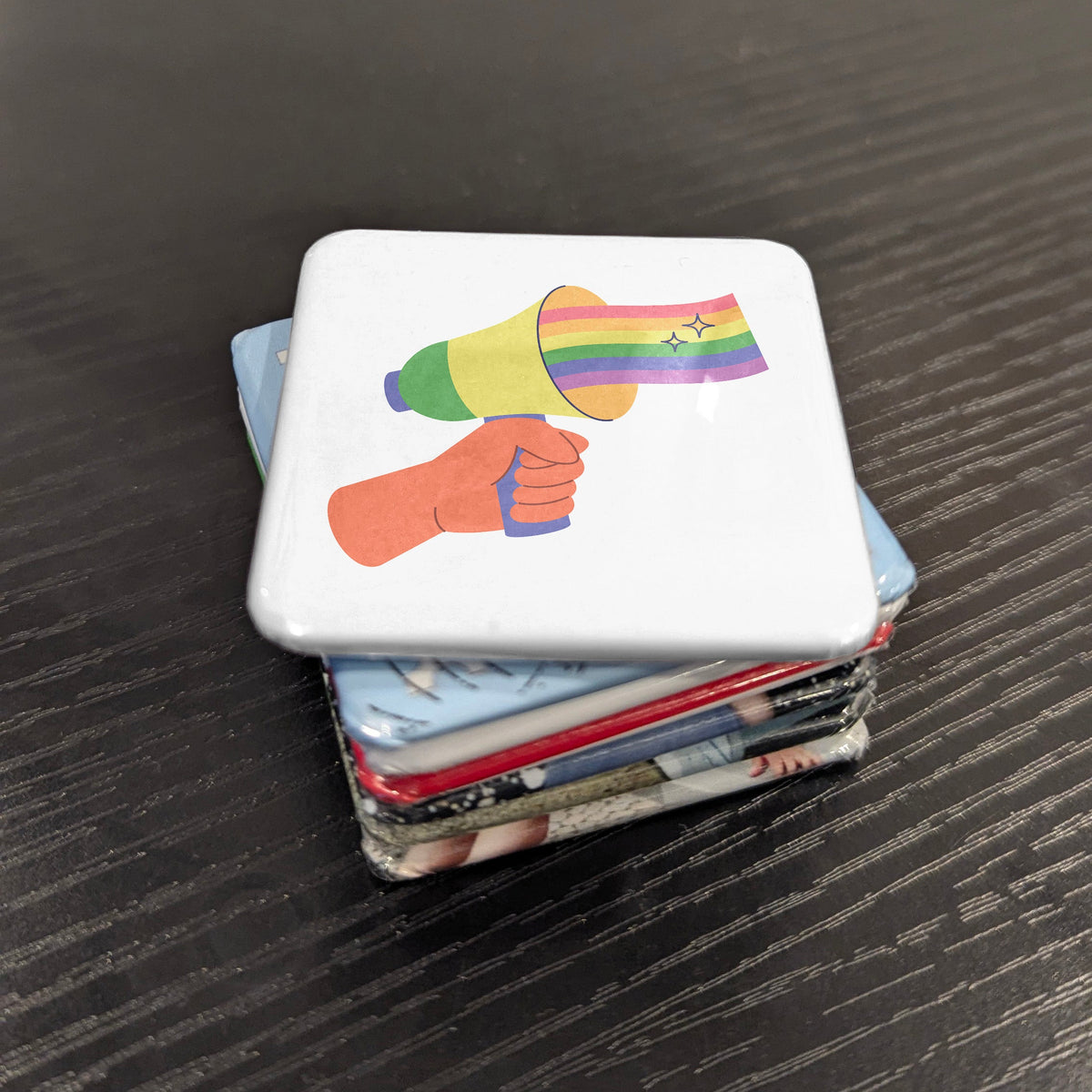 Pride Speaker Magnet | Amplifying LGBTQ2S+ Voices of the Rainbow Community | 2x2 | Made in Canada