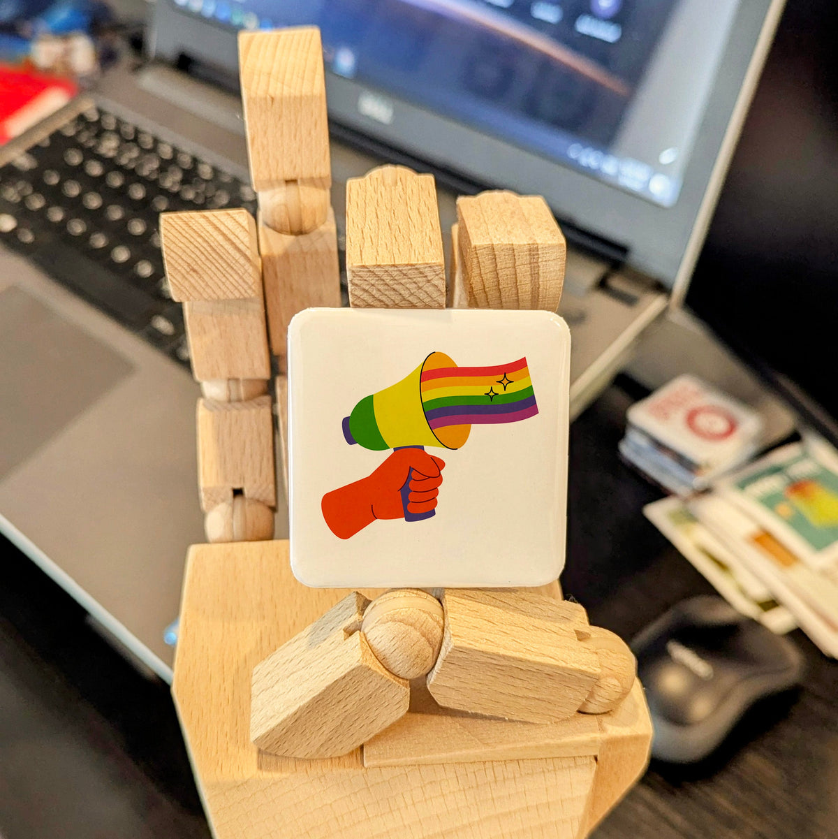 Pride Speaker Magnet | Amplifying LGBTQ2S+ Voices of the Rainbow Community | 2x2 | Made in Canada