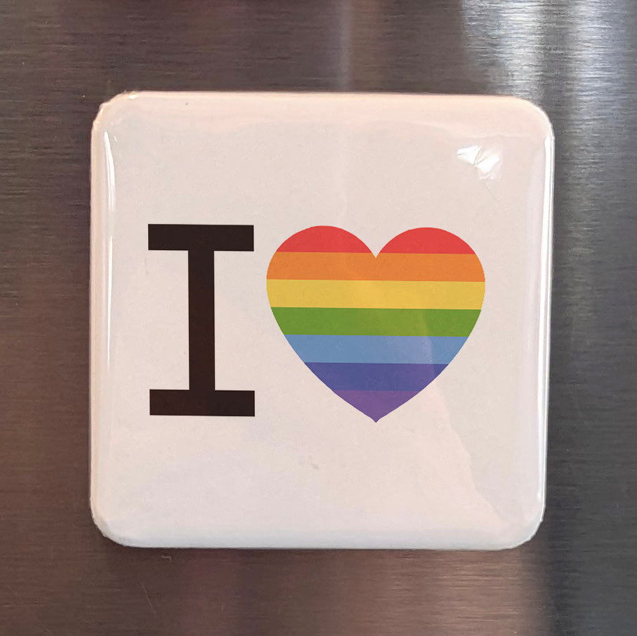 Pride Love Magnet | Love is Love LGBTQ2S+ Heart of the Rainbow Community | 2x2 | Made in Canada