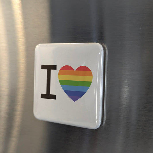 Pride Love Magnet | Love is Love LGBTQ2S+ Heart of the Rainbow Community | 2x2 | Made in Canada - PhiloPerse