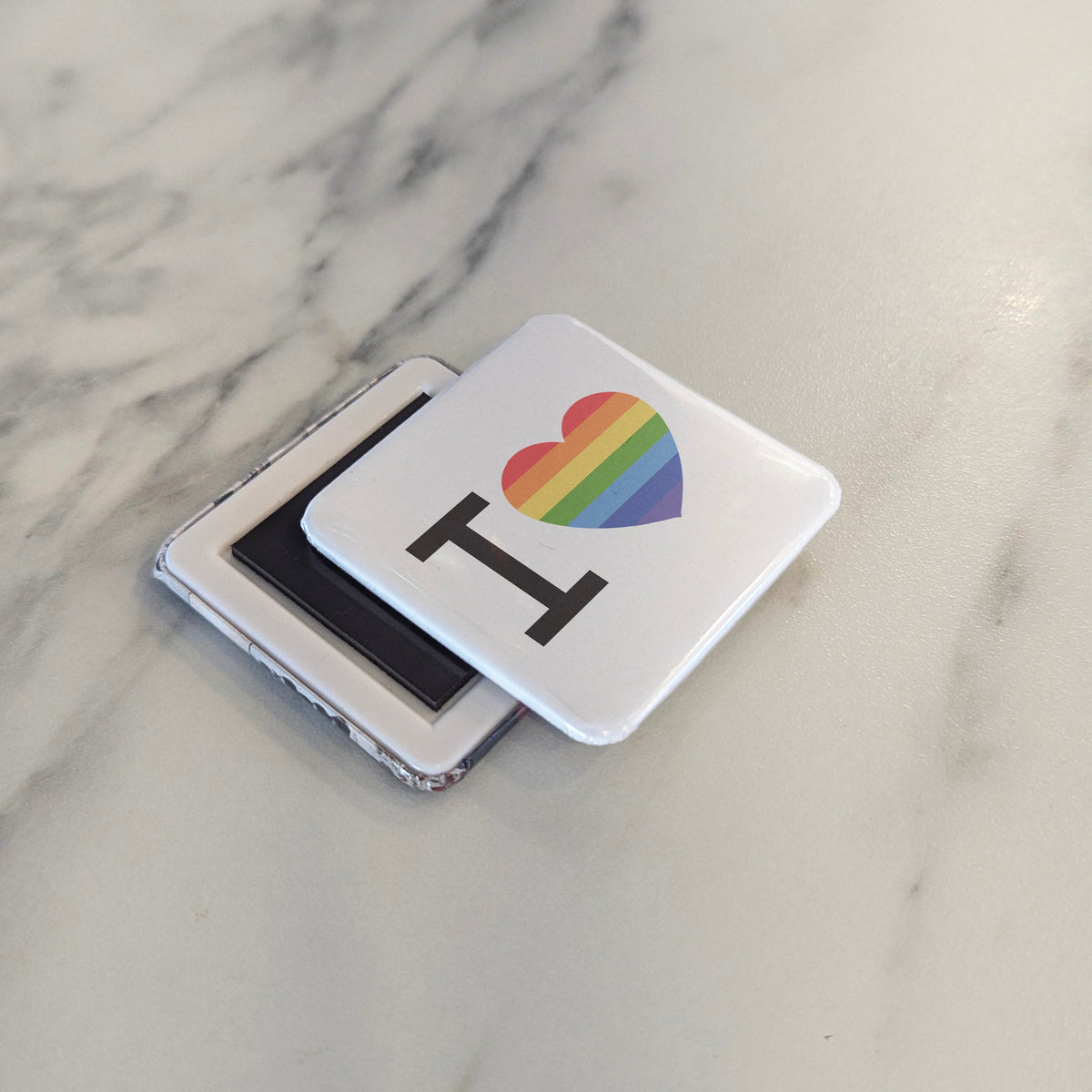 Pride Love Magnet | Love is Love LGBTQ2S+ Heart of the Rainbow Community | 2x2 | Made in Canada