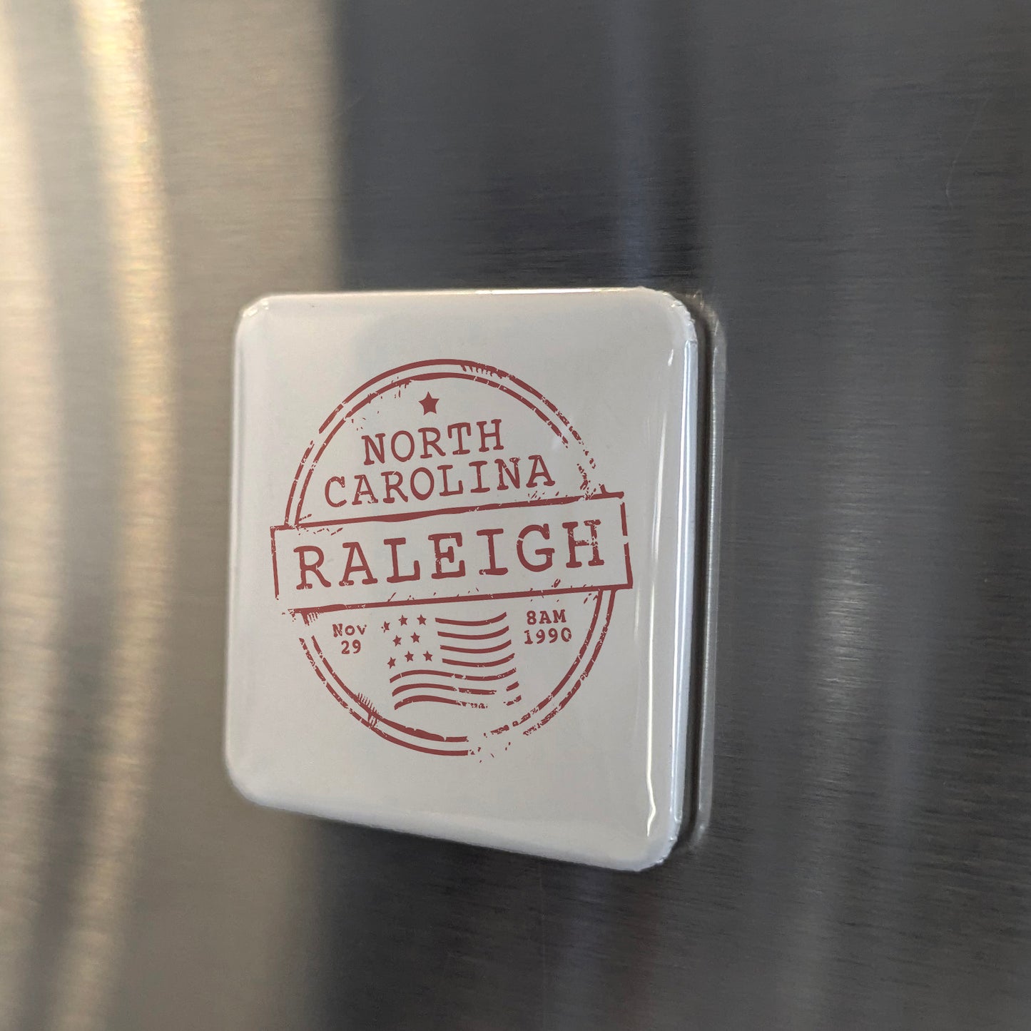 Raleigh North Carolina Magnet | Postal Stamp | 2×2 | Made in Canada