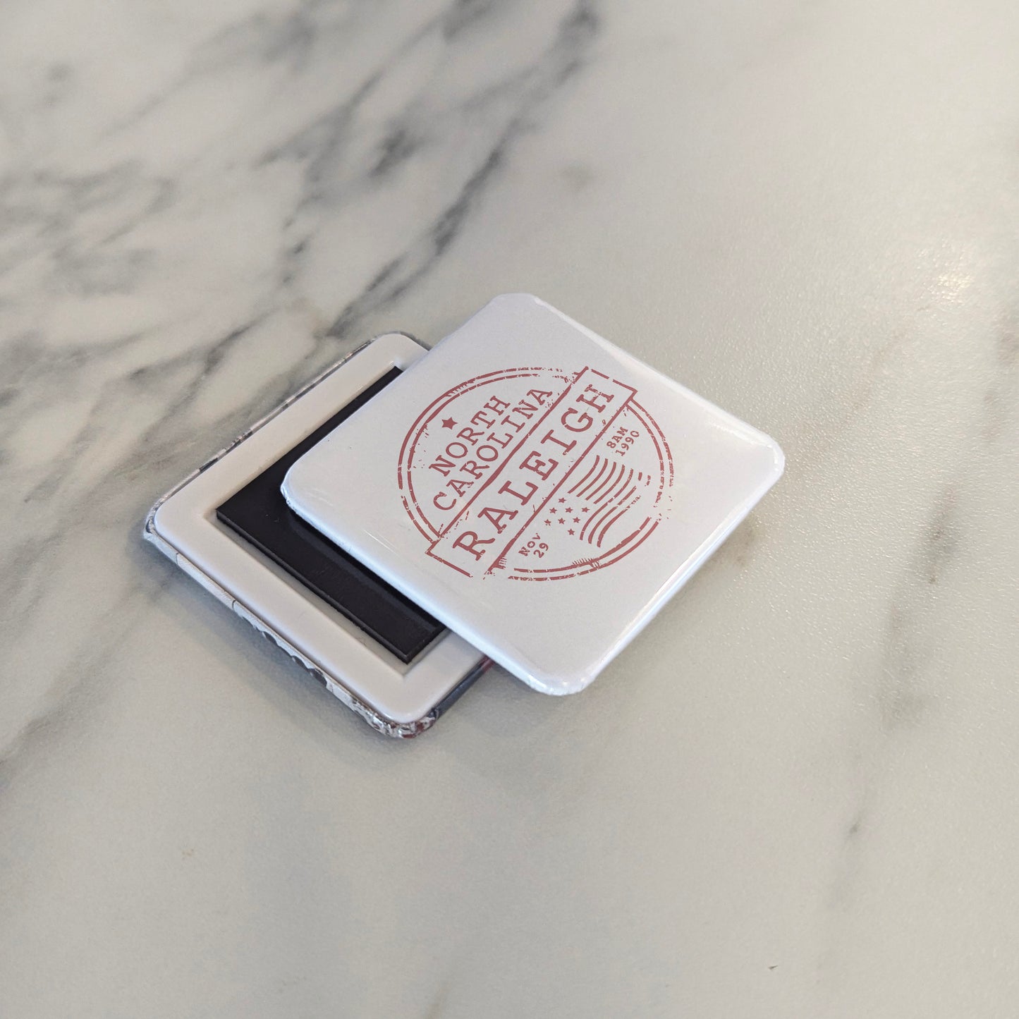 Raleigh North Carolina Magnet | Postal Stamp | 2×2 | Made in Canada