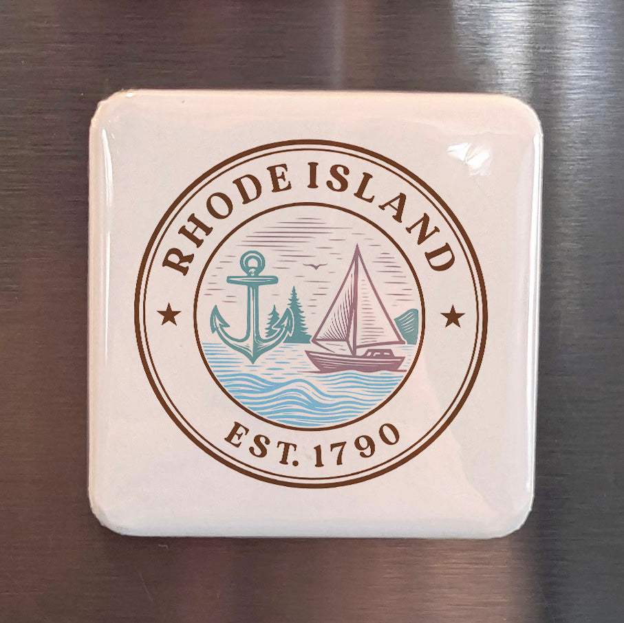 Rhode Island Magnet | The Ocean State | 2×2 | Made in Canada - PhiloPerse