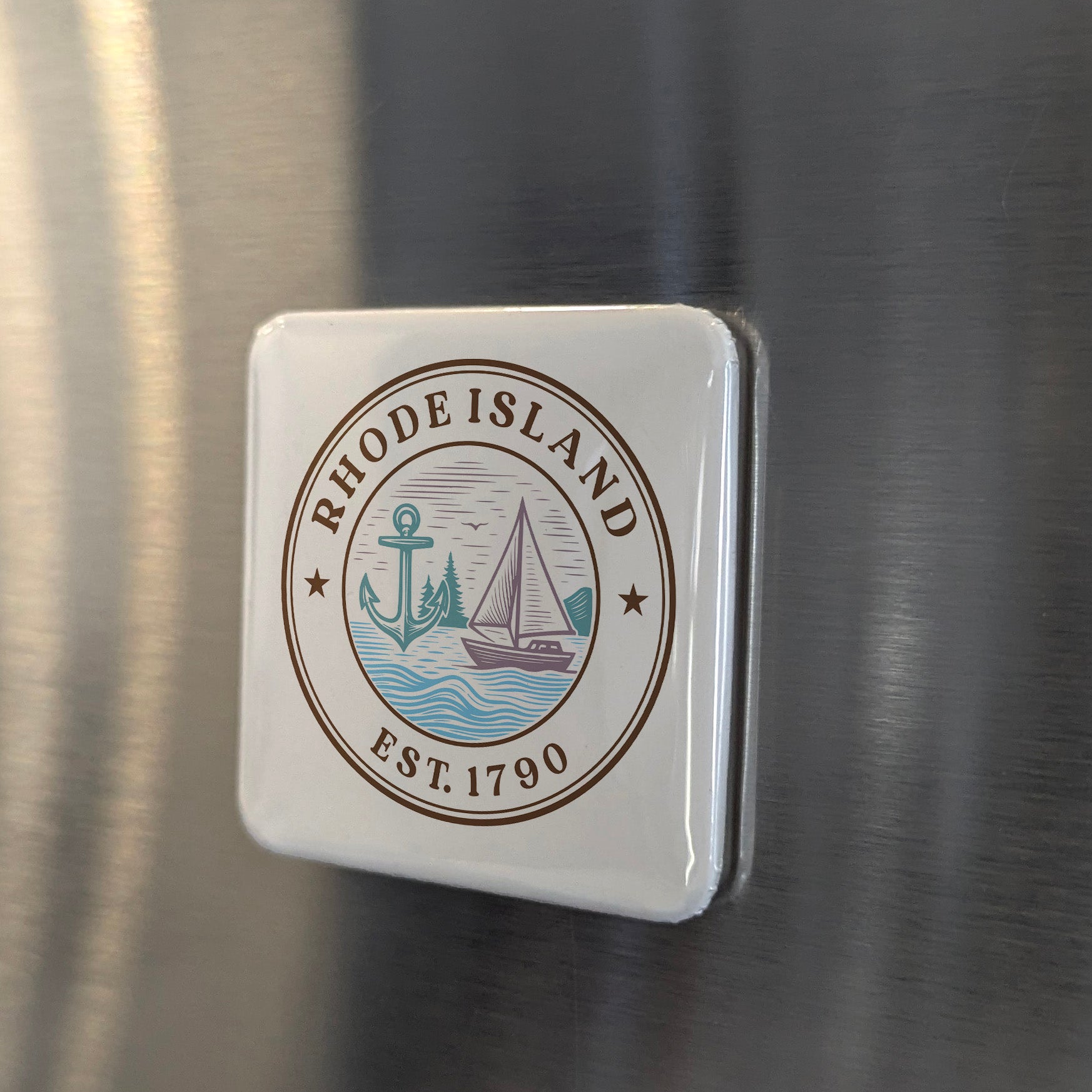 Rhode Island Magnet | The Ocean State | 2×2 | Made in Canada - PhiloPerse