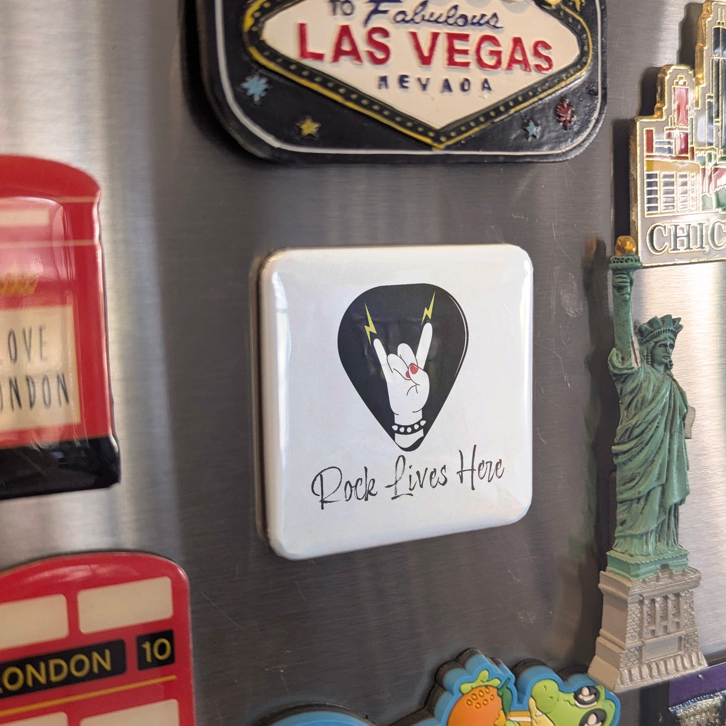 Rock Lives Here Fridge Magnet - PhiloPerse