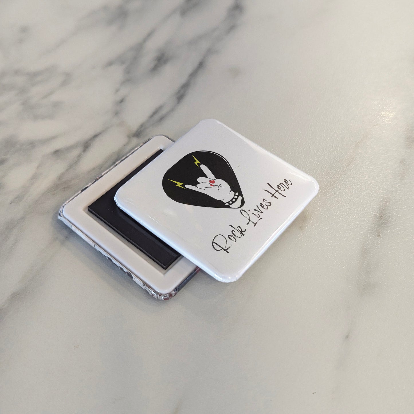 Rock Lives Here Fridge Magnet - PhiloPerse