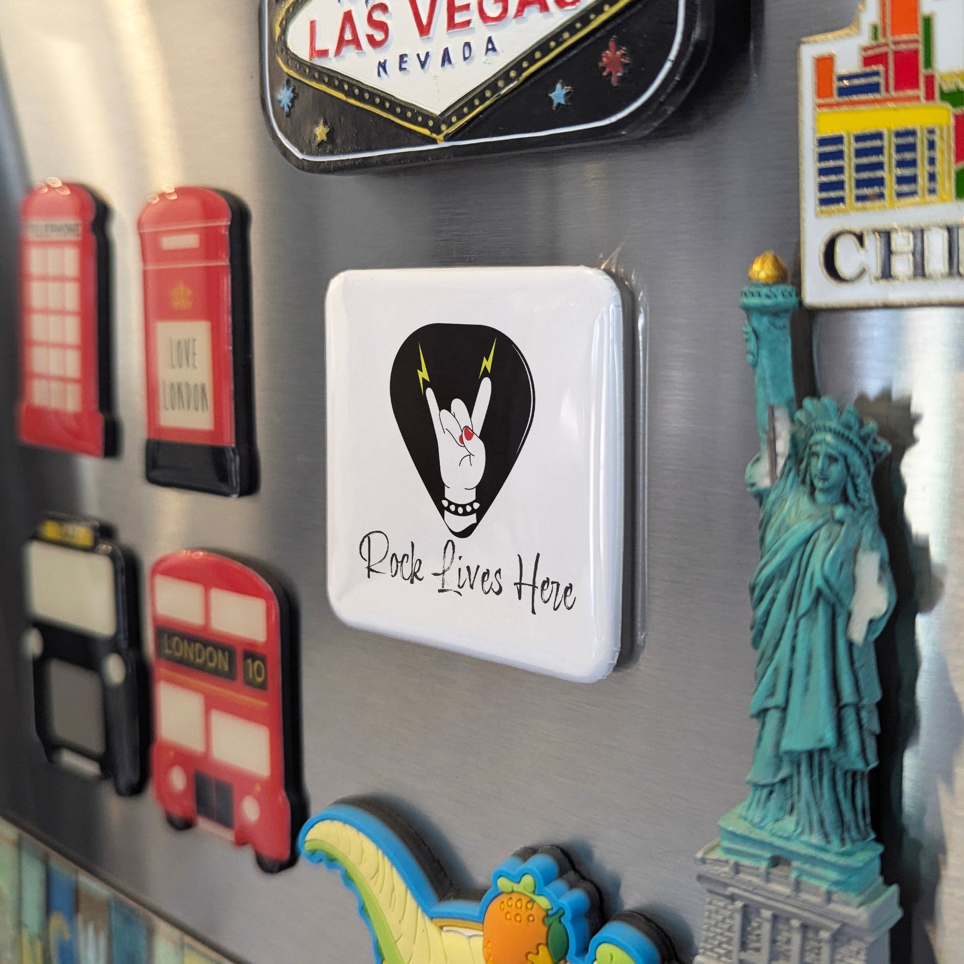 Rock Lives Here Fridge Magnet - PhiloPerse