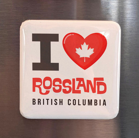 Rossland British Columbia Magnet | Golden City of the Kootenays | 2x2 | Made in Canada - PhiloPerse