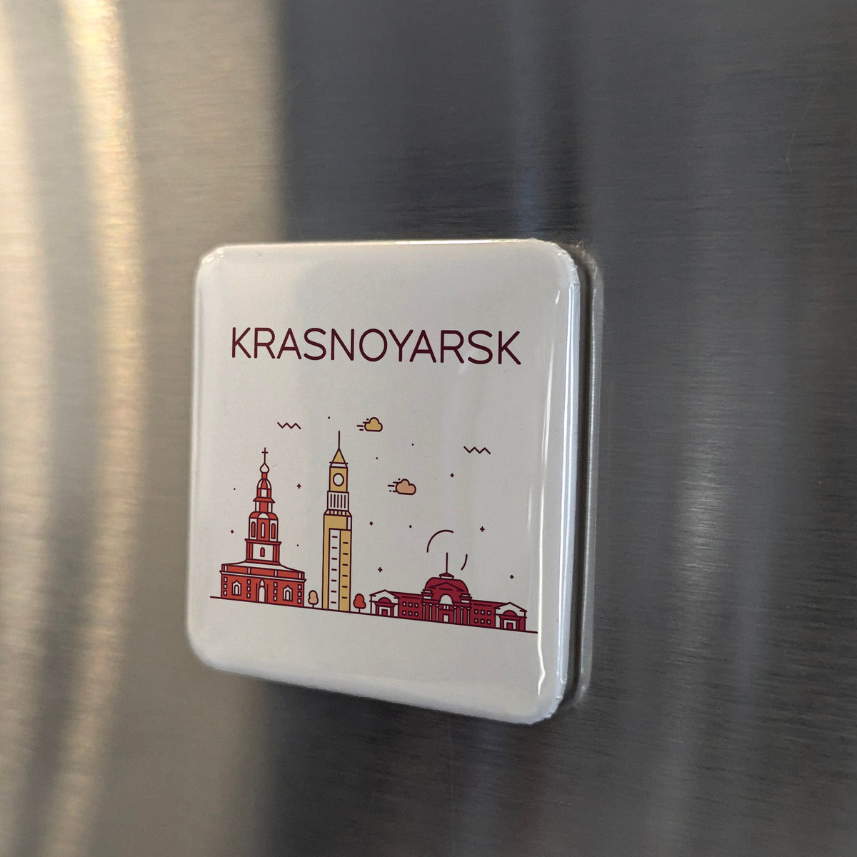 Krasnoyarsk Russia Asia Magnet | Siberian Giant on the Yenisei River | 2x2 | Made in Canada